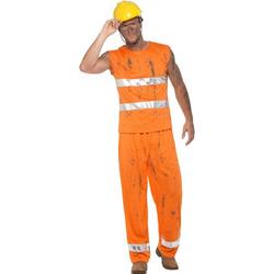 Bouwvakker & Trucker Kostuum | Ruige Mijnwerker Wegwerker | Man | XL | Carnaval kostuum | Verkleedkleding